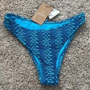 Berlook Blue Textured Bikini Bottom